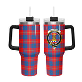 Galloway Red Tartan Crest 40 oz Insulated Tumbler with Handle